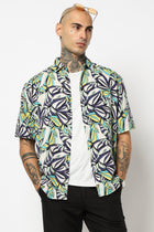 PURPLE TROPICAL PRINTED HALF SLEEVE SHIRT-Shirt - 250731672