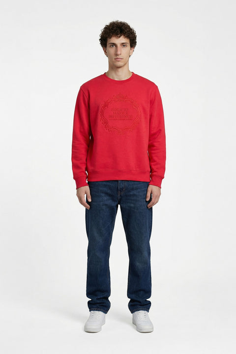 RED CREW NECK PULLOVER SWEATSHIRT - Sweatshirt - 250960237