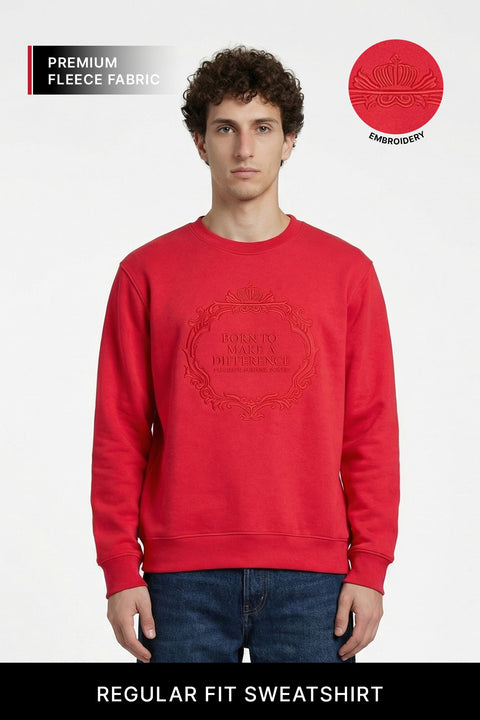 RED CREW NECK PULLOVER SWEATSHIRT - Sweatshirt - 250960237