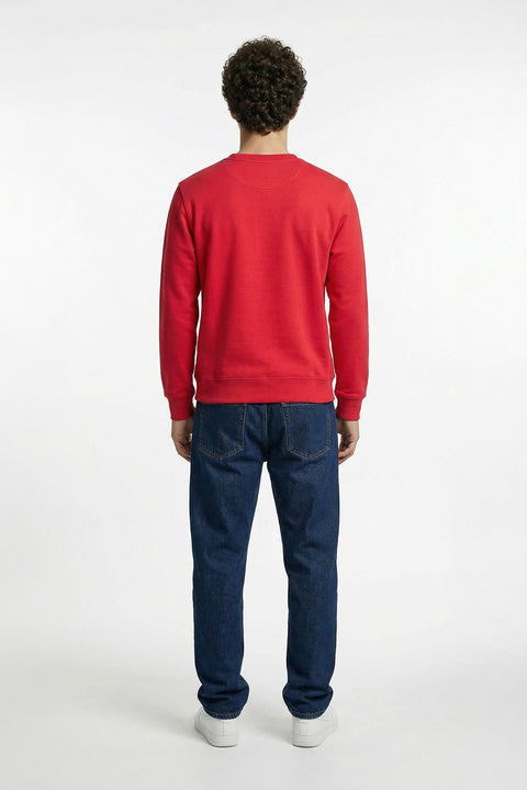 RED CREW NECK PULLOVER SWEATSHIRT - Sweatshirt - 250960237