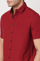 RED HALF SLEEVE COTTON SHIRT-Shirt - 251134151