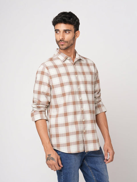 RUST CHECKERED OXFORD SHIRT-Shirt - 251033165