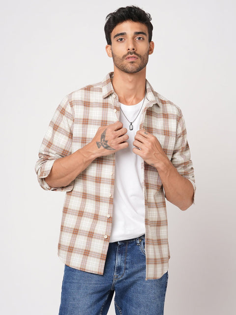 RUST CHECKERED OXFORD SHIRT-Shirt - 251033165