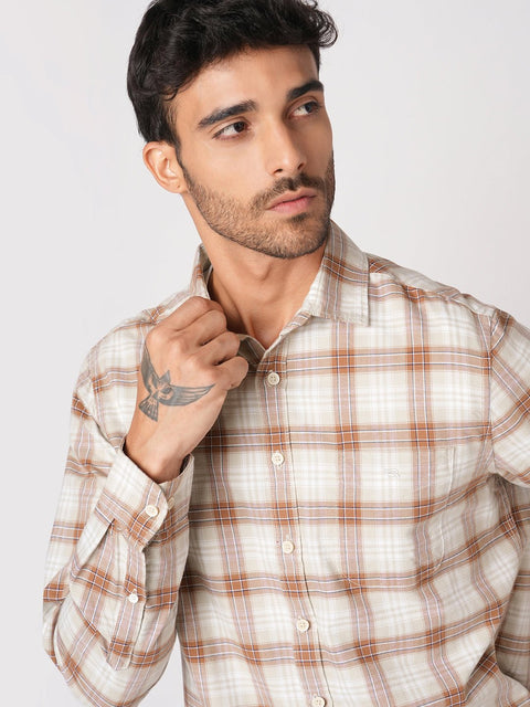 RUST CHECKERED OXFORD SHIRT-Shirt - 251033165
