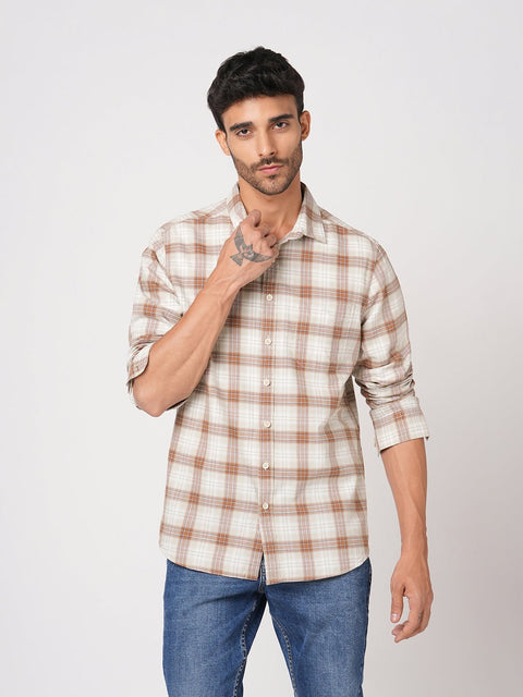 RUST CHECKERED OXFORD SHIRT-Shirt - 251033165