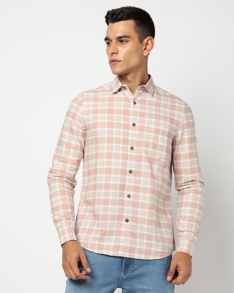 Rust Checkered Tailored Fit Shirt - Shirts - 241129808