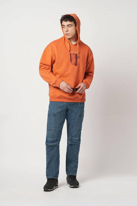 RUST FLEECE PULLOVER HOODIE - Sweatshirt - 250960096