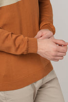 RUST KNITTED STRIPED POLO - TSHIRT - Sweatshirt - 250960041