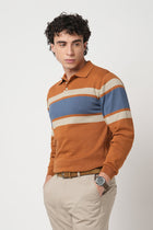 RUST KNITTED STRIPED POLO - TSHIRT - Sweatshirt - 250960041