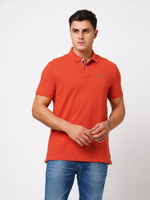 Rust Polo Cotton T-Shirt - T-Shirt - 231231264