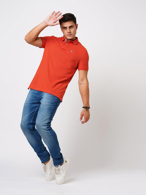 Rust Polo Cotton T-Shirt - T-Shirt - 231231264