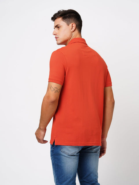 Rust Polo Cotton T-Shirt - T-Shirt - 231231264