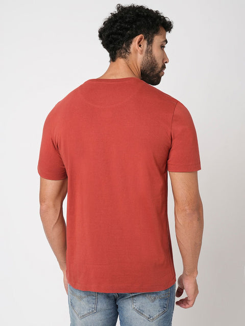 Rust Printed Cotton T-shirt - T-Shirt - 230300201