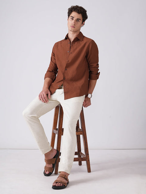 RUST TAILORED FIT CRUSH SHIRT-Shirt - 260235020