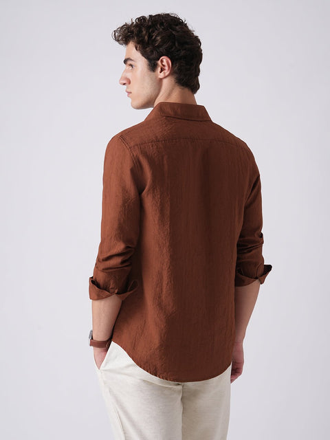 RUST TAILORED FIT CRUSH SHIRT-Shirt - 260235020