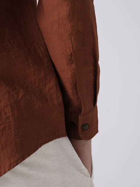 RUST TAILORED FIT CRUSH SHIRT-Shirt - 260235020