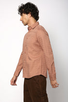 Rust Textured Mens Shirt - Shirt - 241029369