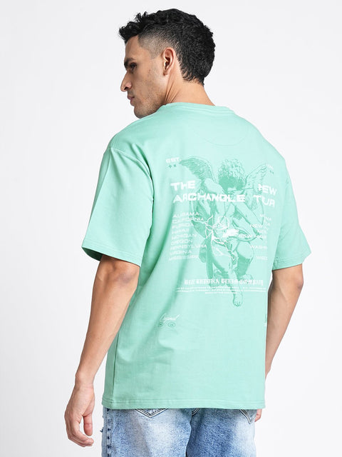 Sage Green Oversize T-shirt - T-Shirt - 231031016