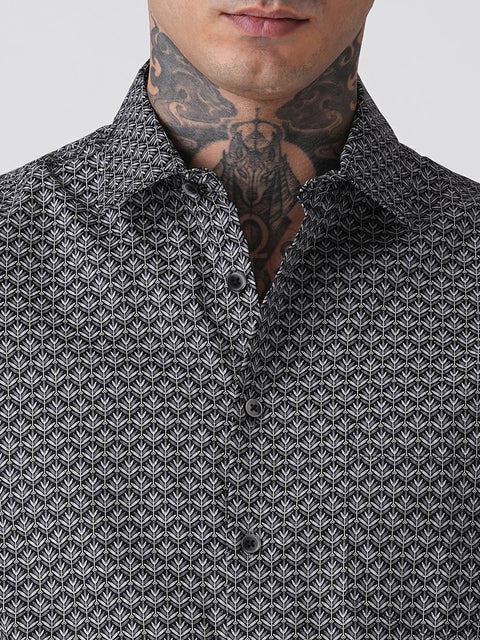 SATIN PRINTED TAILORED SHIRT-Shirt - 260134475