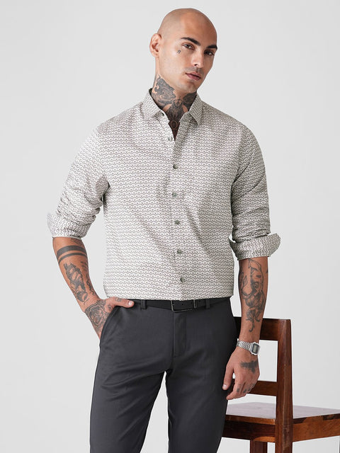 SATIN PRINTED TAILORED SHIRT-Shirt - 260134470