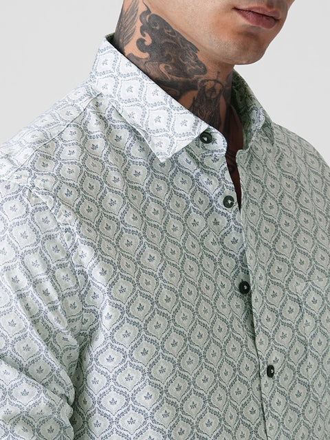 SATIN PRINTED TAILORED SHIRT-Shirt - 260134500