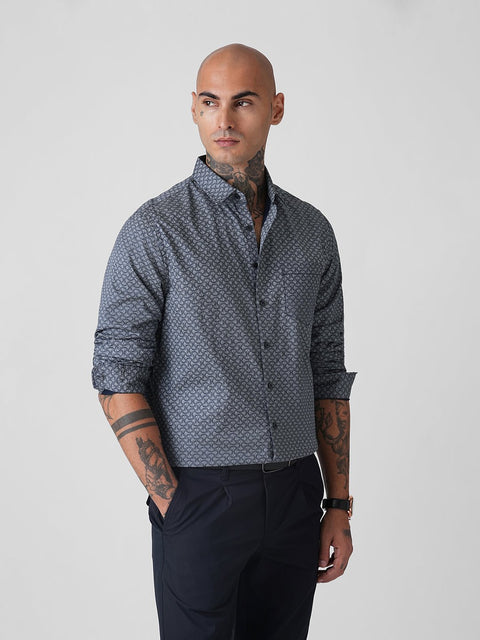 SATIN PRINTED TAILORED SHIRT-Shirt - 260134495