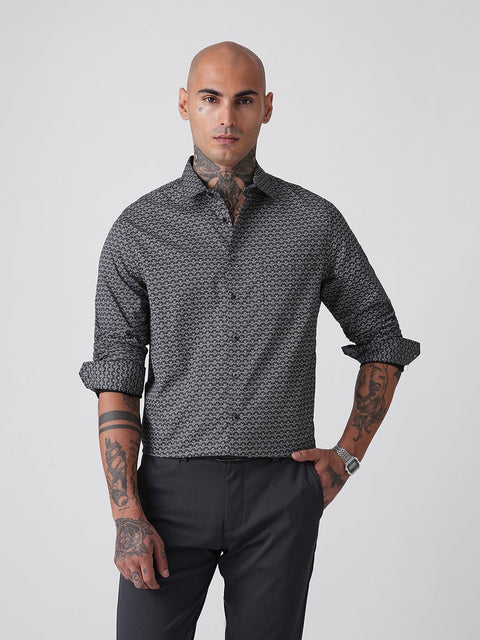 SATIN PRINTED TAILORED SHIRT-Shirt - 260134475