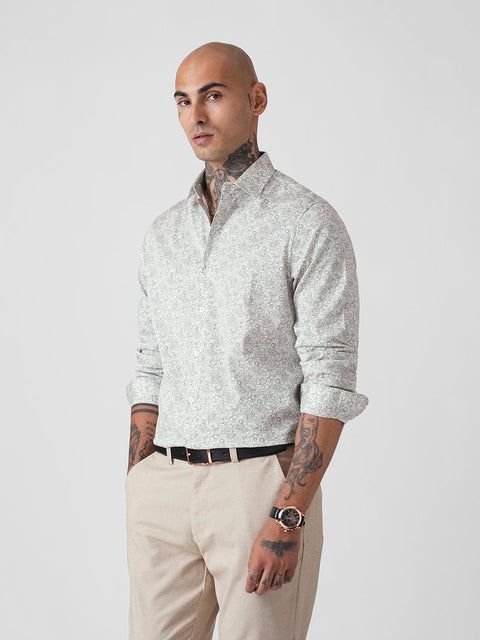 SATIN PRINTED TAILORED SHIRT-Shirt - 260134771