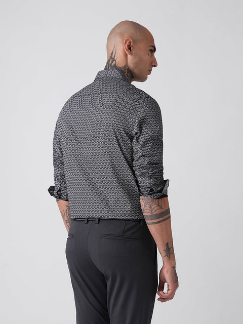 SATIN PRINTED TAILORED SHIRT-Shirt - 260134475