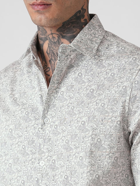 SATIN PRINTED TAILORED SHIRT-Shirt - 260134771