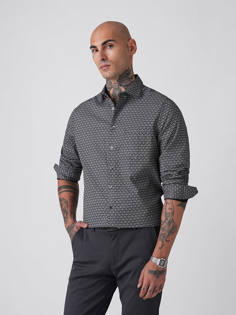 SATIN PRINTED TAILORED SHIRT-Shirt - 260134475
