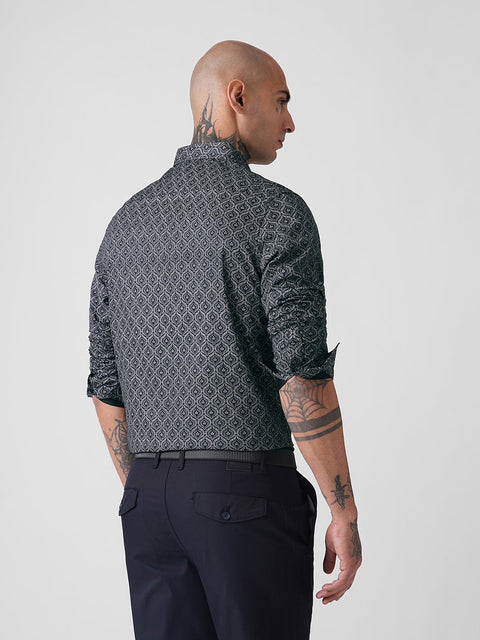 SATIN PRINTED TAILORED SHIRT-Shirt - 260134505