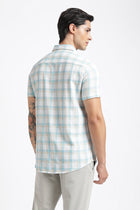 Sky Blue Checks Cotton Shirt - Shirt - 240527840