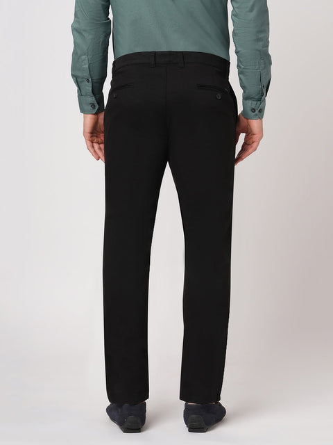 SLIM FIT BLACK DOBBY TROUSER - Trousers - 250740621