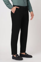 SLIM FIT BLACK DOBBY TROUSER - Trousers - 250740621