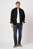 SLIM FIT DARK BLUE KNITTED DENIM - Jeans - 250910735