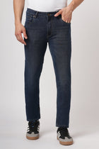SLIM FIT DARK BLUE KNITTED DENIM - Jeans - 250910735