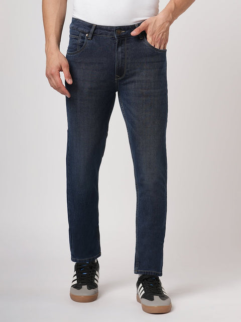 SLIM FIT DARK BLUE KNITTED DENIM - Jeans - 250910735