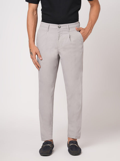 SLIM FIT LIGHT GREY TRAVELLER PANTS - Trousers - 251041376