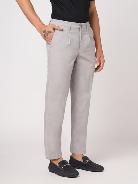 SLIM FIT LIGHT GREY TRAVELLER PANTS - Trousers - 251041376