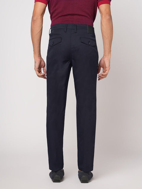 SLIM FIT NAVY TRAVELLER PANTS - Trousers - 251041401