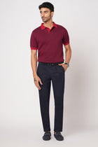 SLIM FIT NAVY TRAVELLER PANTS - Trousers - 251041401