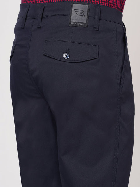 SLIM FIT NAVY TRAVELLER PANTS - Trousers - 251041401