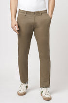 SLIM FIT OLIVE DOBBY TROUSER - Trousers - 251041296