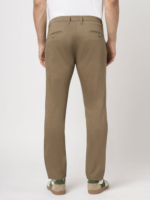 SLIM FIT OLIVE DOBBY TROUSER - Trousers - 251041296