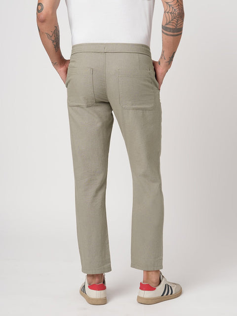 SLIM TRAVELLER RUST DOBBY PANTS - Trousers - 251241662