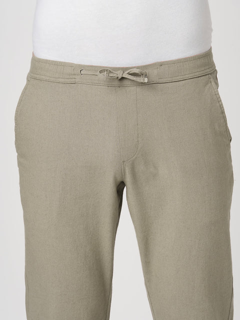 SLIM TRAVELLER RUST DOBBY PANTS - Trousers - 251241662