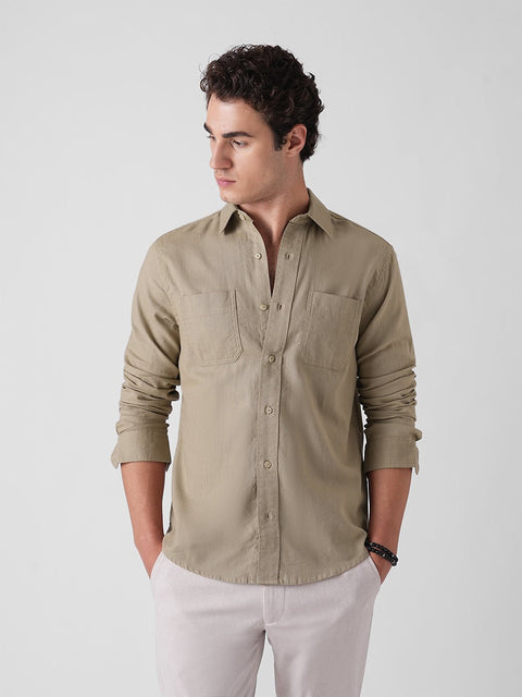 SLUB COTTON SHIRT-Shirt - 260134980