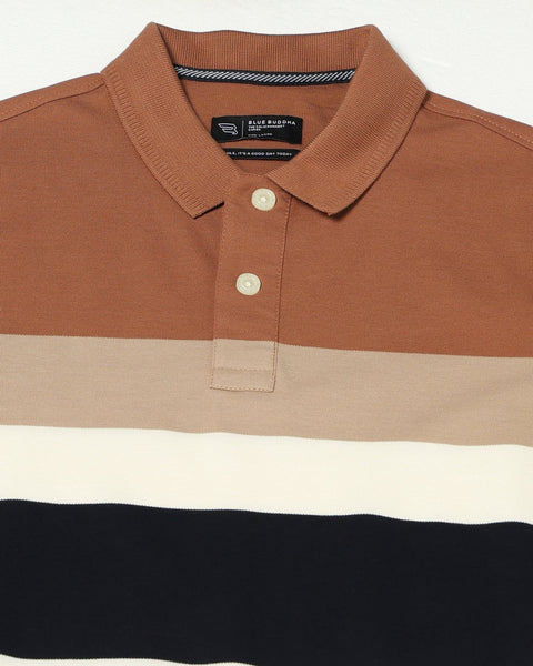 STRAVO Multi Striped Polo - T-Shirt - 2411300862