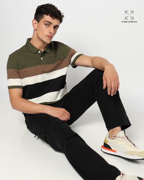 STRAVO Multi Striped Polo - T-Shirt - 2411300868